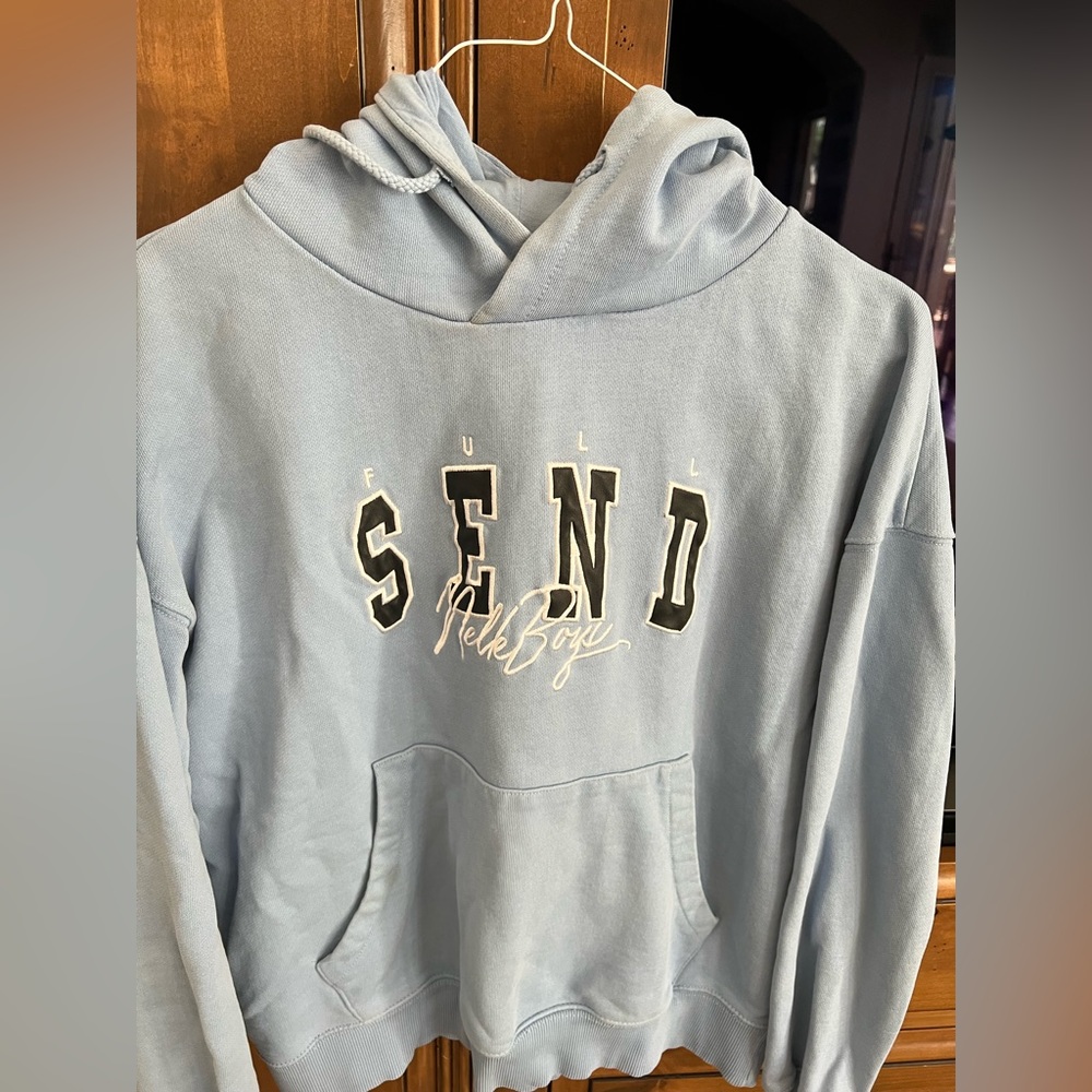 Men’s Nelk Bro Full Send sweatshirt light blue
